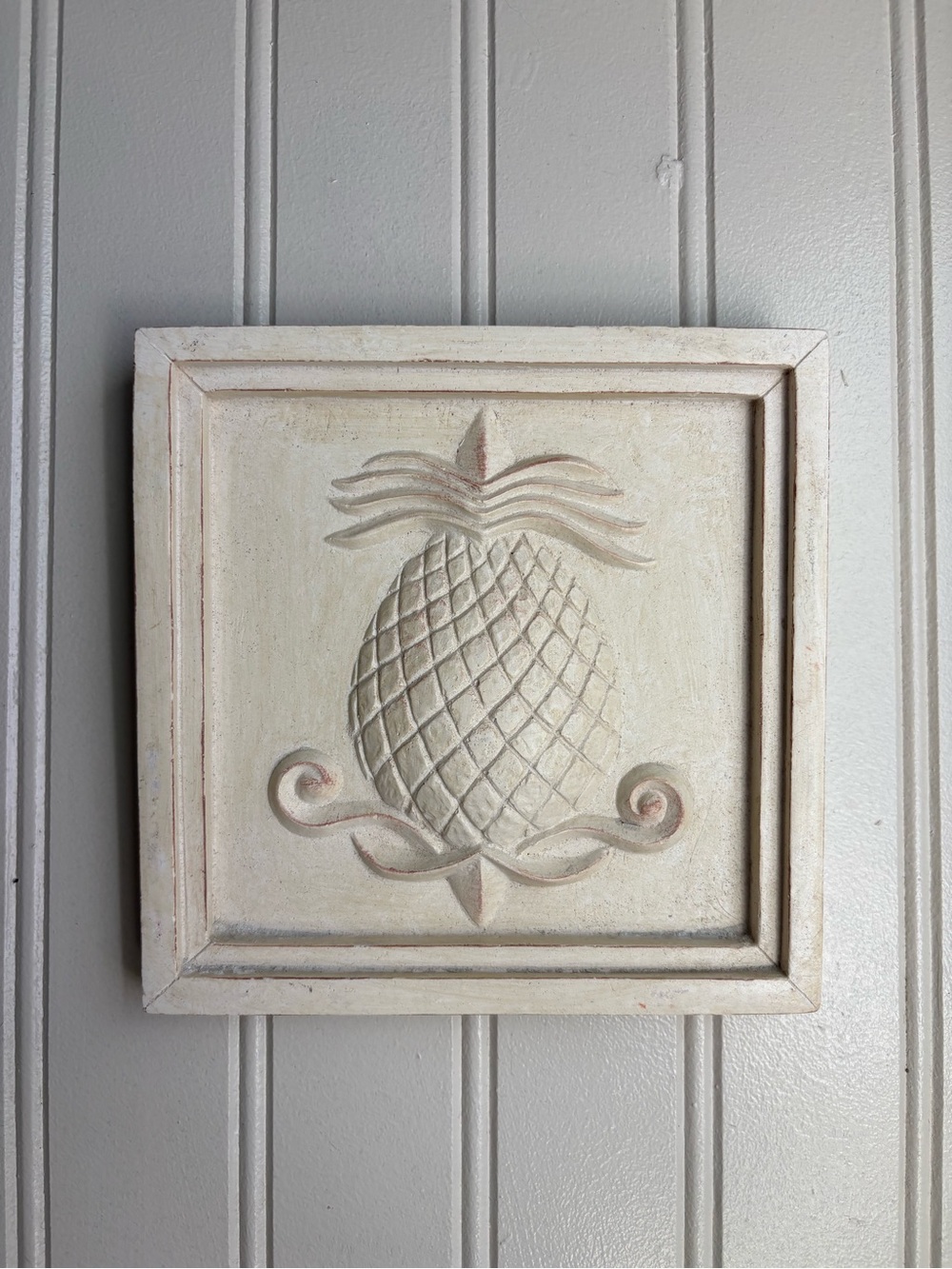 Neoclassical Cast Resin Antique-Style Decorative Wall Hanging Tile Plaque Ivory